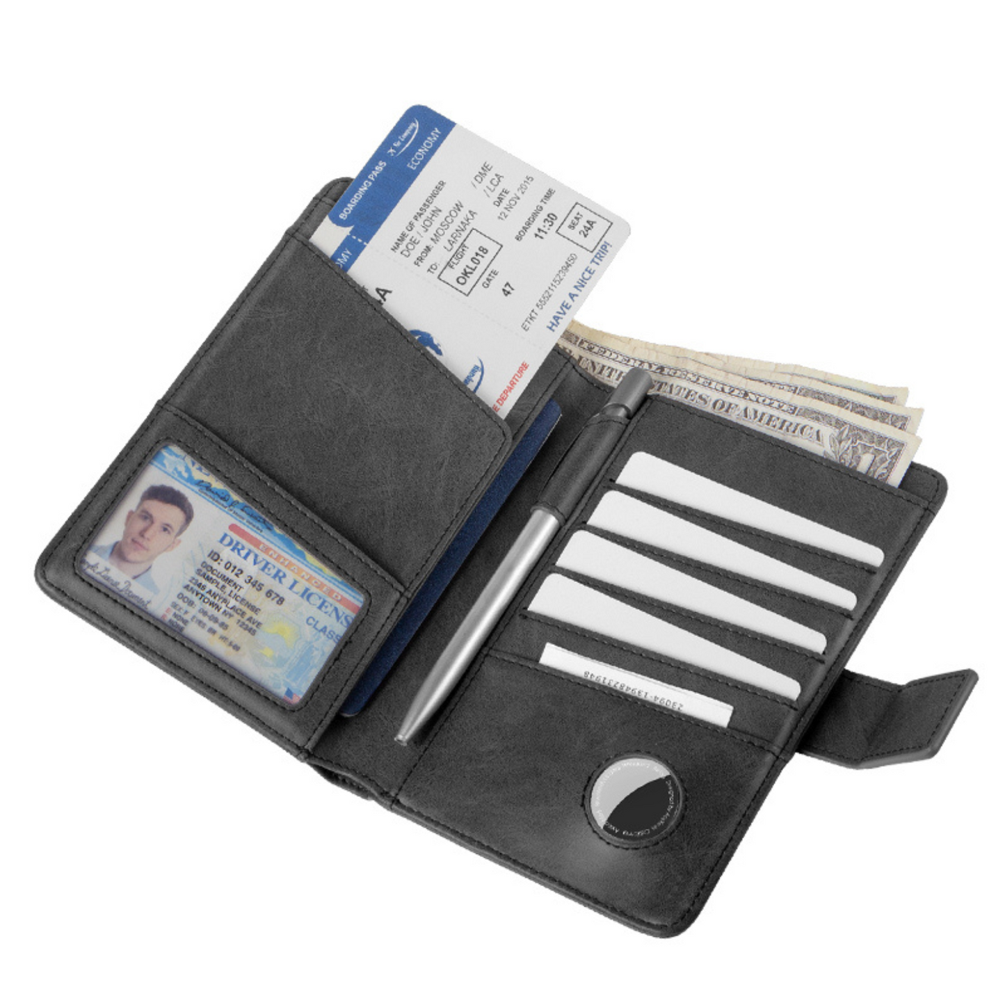 Travel Leather Multifunction Ticket Money Card Holder