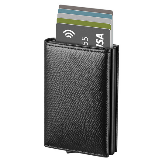 Leather Cardholder Wallet with Zipper Pocket