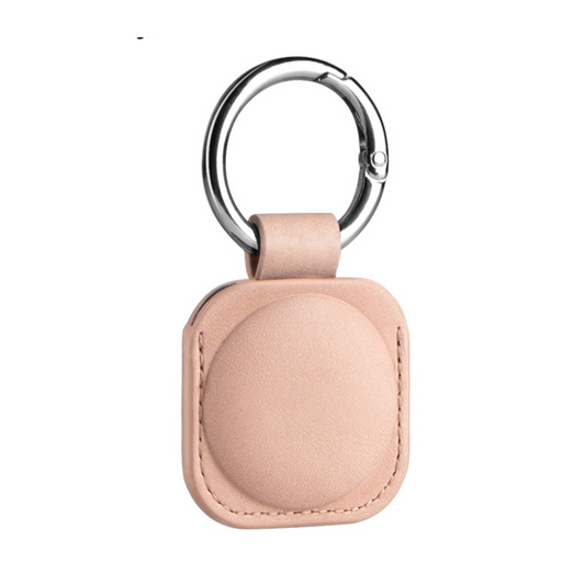 Leather Airtag Keychain Holder Protective Cover