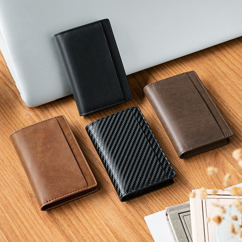 Slim Leather Aluminum Business Smart Wallet