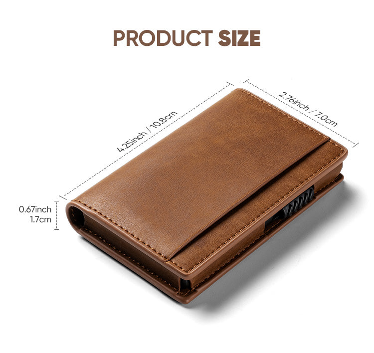 Slim Leather Aluminum Business Smart Wallet
